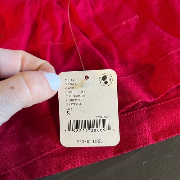 Free People Kirsty Linen Crop Top NEW - Picture 5 of 7